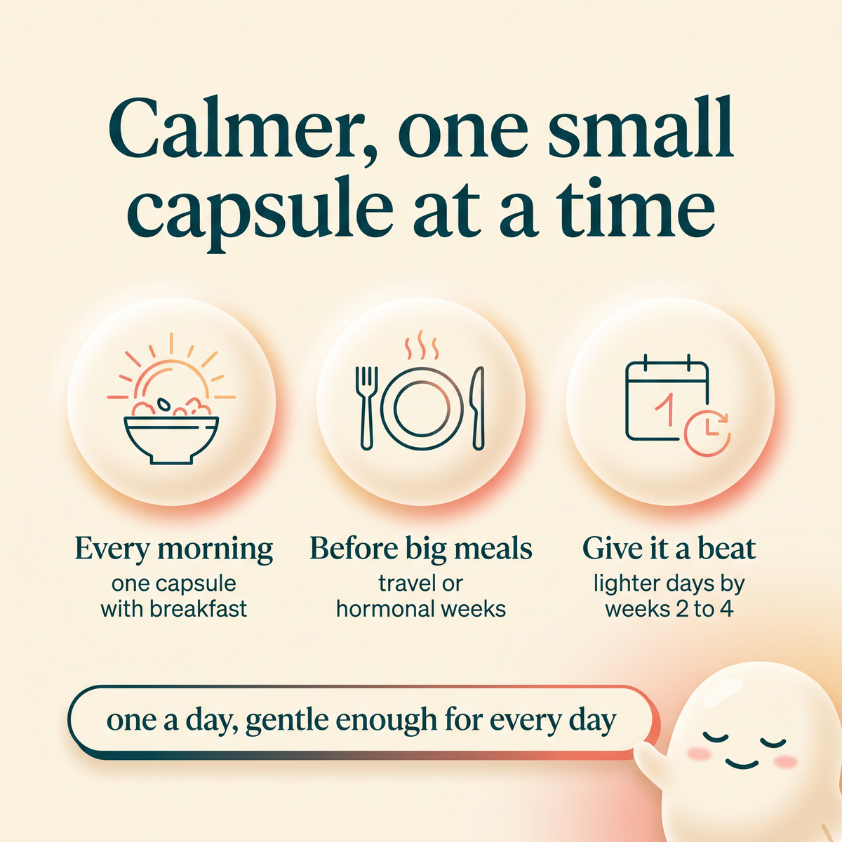 Calmer, one small capsule at a time. How and when to take Settle